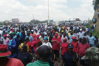 Workers in Lesotho demonstrate to 'save AGOA'
