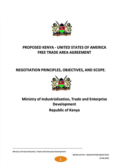 DOWNLOAD: Kenya's US FTA negotiating principles - June 2020