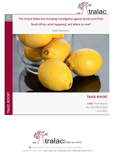 The United States anti-dumping investigation against lemon juice from South Africa: what happened, and where to now?
