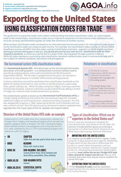 DOWNLOAD: AGOA - Guide to HTS classification codes for trade