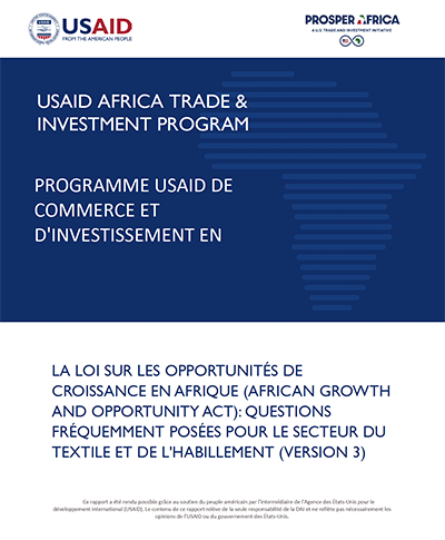 DOWNLOAD: AGOA: Frequently Asked Questions for the textile and apparel sectors (French)