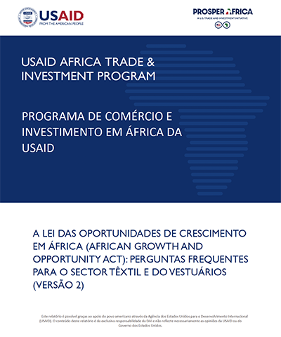 DOWNLOAD: AGOA: Frequently Asked Questions for the textile and apparel sectors (Portuguese)