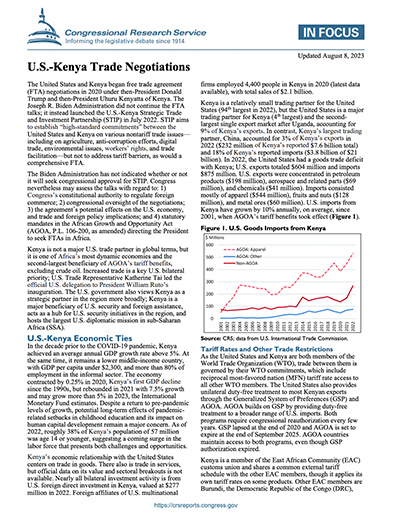 Congressional Research Service - US-Kenya Trade Negotiations