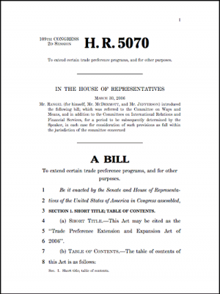 DOWNLOAD: Bill H.R. 5070: Trade Preference Extension and Expansion Act of 2006
