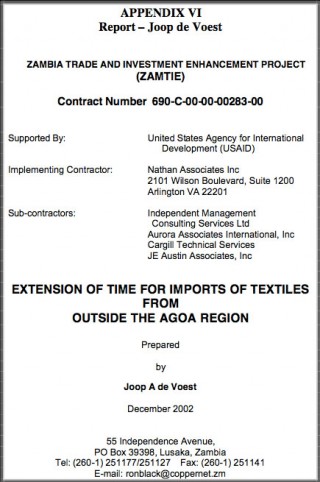 DOWNLOAD: Extension of third country textile waiver - a 2002 report