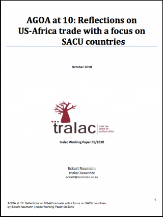 DOWNLOAD: AGOA at 10: Reflections on US-Africa trade with a focus on SACU countries