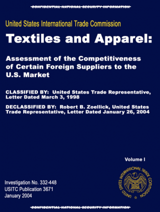 DOWNLOAD: Textiles and Apparel: Assessment of the competitiveness of certain foreign suppliers to the US (2004)
