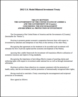 DOWNLOAD: MODEL United States Bilateral Investment Treaty - 2012