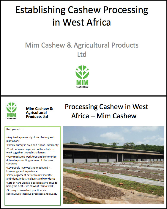 Establishing cashew-processing in West Africa