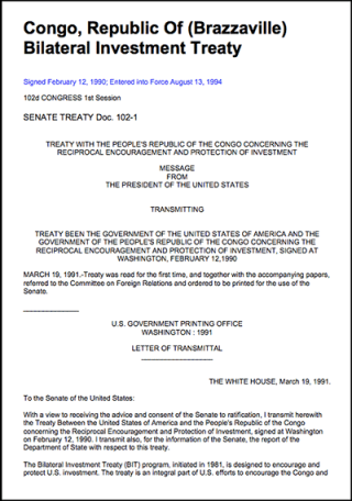 DOWNLOAD: Congo - United States Bilateral Investment Treaty (BIT)