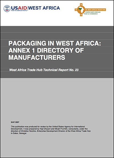 Packaging in West Africa - A resource guide (Tradehub) - ANNEX