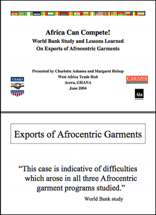 DOWNLOAD: Tradehub Presentation - World Bank study and lessons learned from exports of afrocentric garments