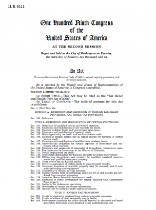 DOWNLOAD: Bill H.R. 6111 (109th Congress): Tax Relief and Health Care Act of 2006 (contains AGOA IV legislation)