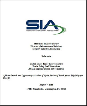 DOWNLOAD: Security Industry Association submission - United States