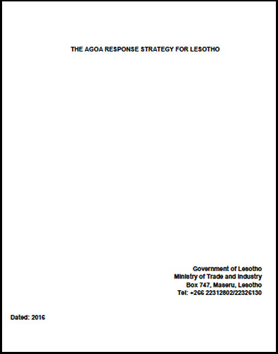 Lesotho - National AGOA Strategy (updated version below)